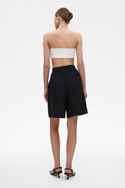 Шорты на резинке изо льна (M/L, черный) 2159