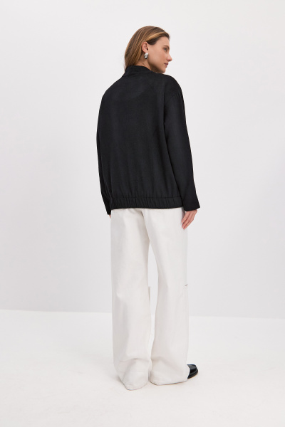 Бомбер из пальтовой ткани (one size, черный) 