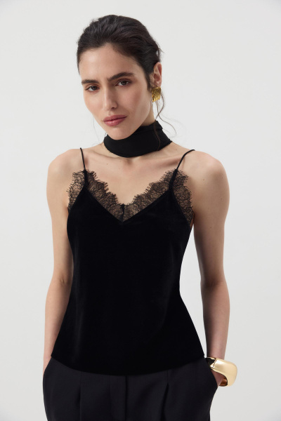 Топ из бархата (Черный) (XS) 