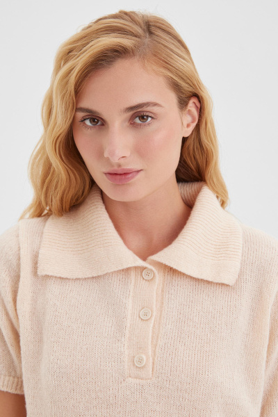 Поло ажурной вязки (кремовый) (M/L) 