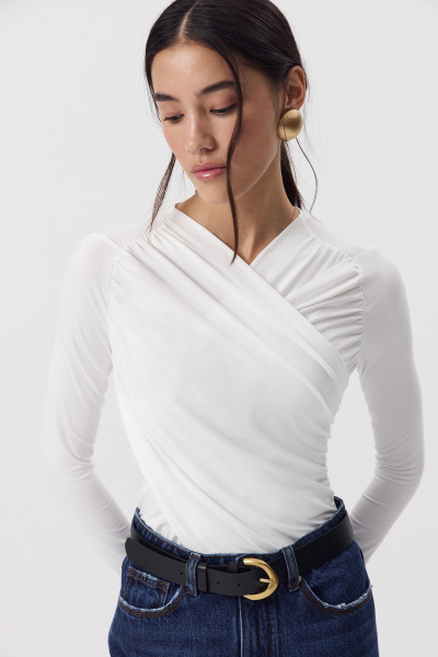 Боди с драпировкой (Молочный) (M) 