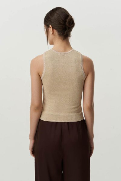 Топ из вискозы с металлизированной нитью (бежевый) (XS)