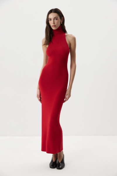 Платье-халтер макси (Красный) (M) 