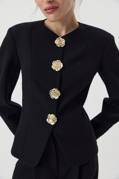 Жакет О-силуэта приталенный  (Черный) (M) 