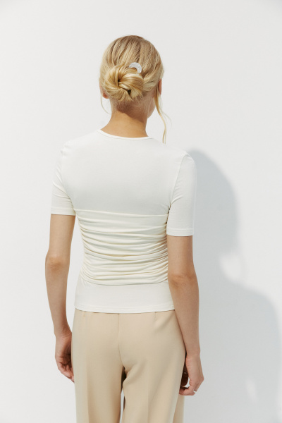 Футболка с драпировкой (ванильный) (XS) 