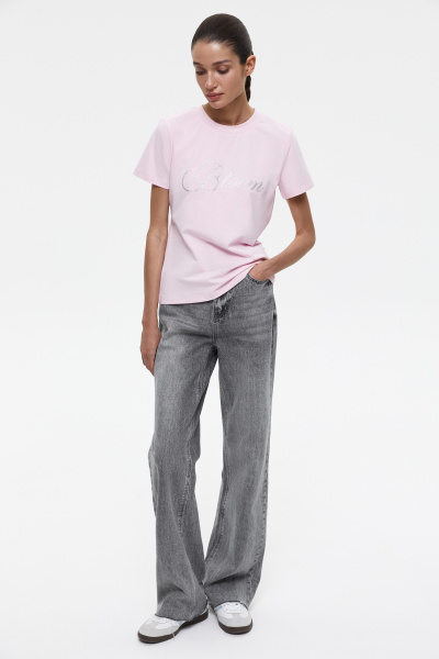 Футболка со стразами Bloom (XS, барби) 2169