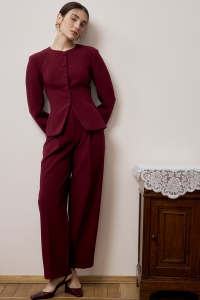 Брюки О-силуэта (Винный) (M) 
