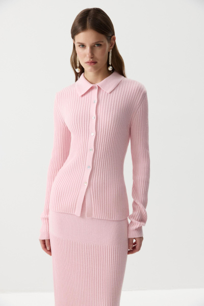 Джемпер-поло с пуговицами (Розовый) (M/L) 