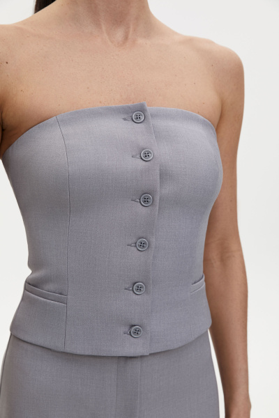 Топ из костюмной ткани (XS, серый)