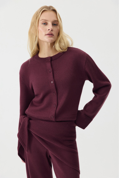 Кардиган из шерсти (сливовый) (M/L) 