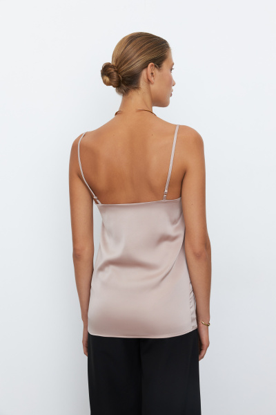 Топ базовый из атласа (XS, бежевый)