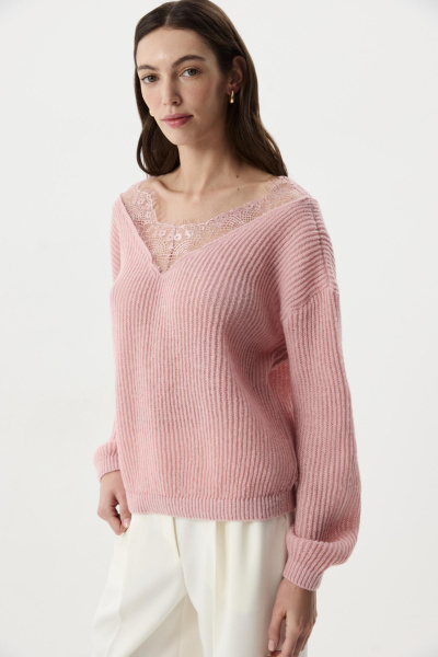 Джемпер с кружевом (Розовый) (XS/S) 