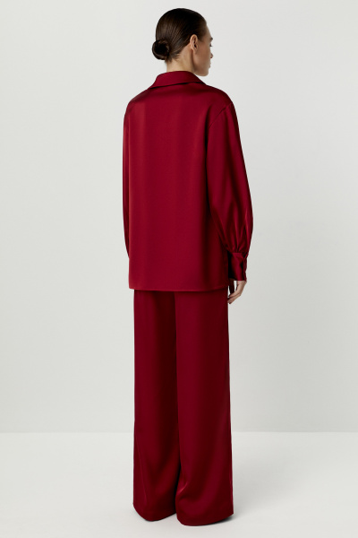 Брюки из сатина (бордовый) (M) 