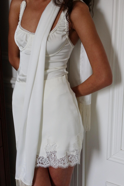 Боди из сатина (Молочный) (M) 