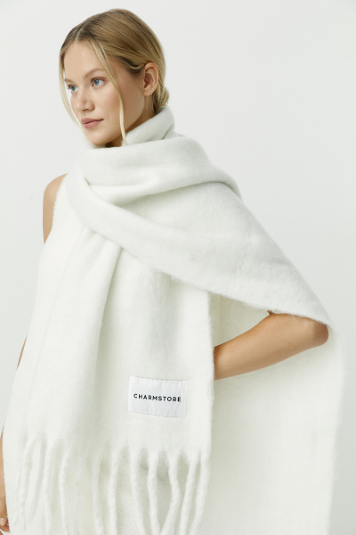 Шарф объемный с бахромой (молочный) (one size)