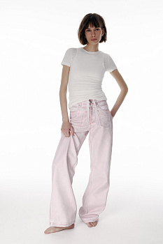 Джинсы с металлизированным покрытием/Foil coated denim pants