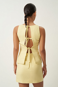 Топ с завязками изо льна (желтый)