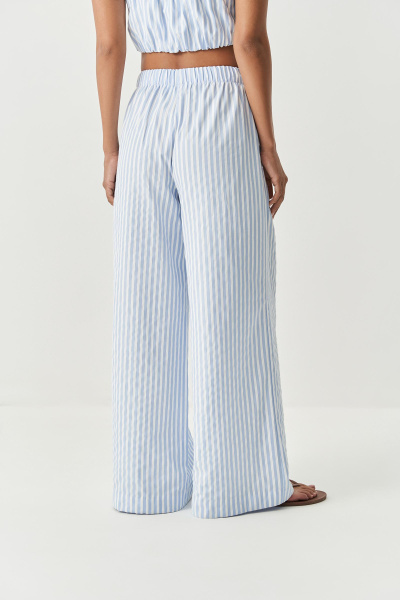 Брюки полоска с гульфиком (голубой) (S)