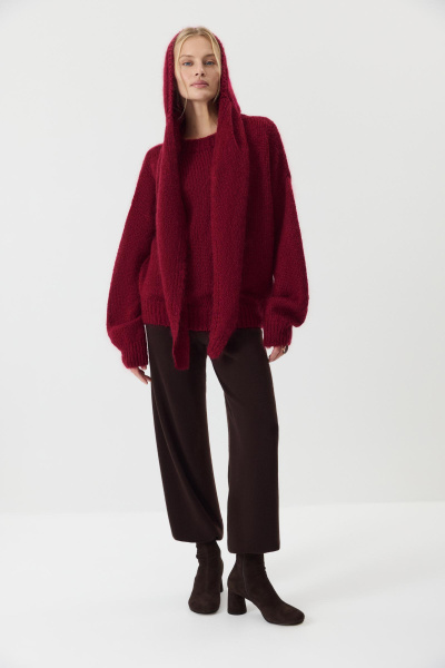 Косынка из шерсти мериноса (Винный) (one size) 