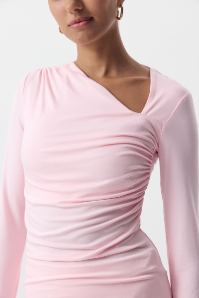 Лонгслив с асимметричной горловиной (розовый) (XS) 