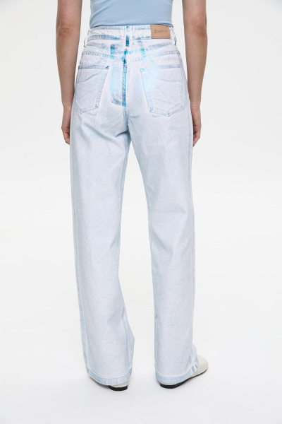 Джинсы с металлизированным покрытием/Foil coated denim pants (28/M, голубой/blue) 1741