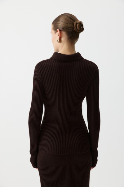 Джемпер-поло с пуговицами (Шоколадный) (M/L) 