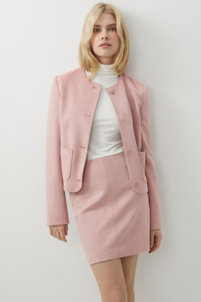 Жакет из замши (розовый) (S) 