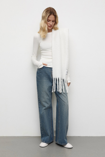 Лонгслив из мягкого трикотажа (XS, молочный)