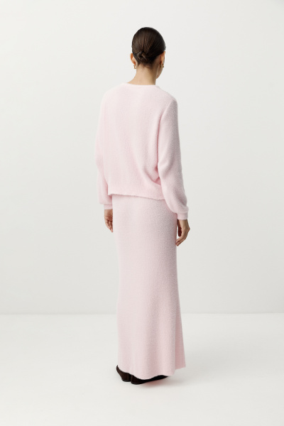 Юбка макси из пушистой пряжи (светло-розовый) (XS/S)