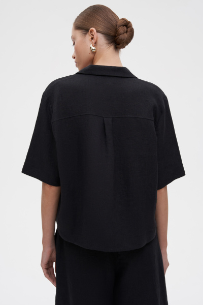 Рубашка с коротким рукавом изо льна (XS/S, черный) 2159