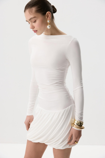 Платье с юбкой-баллон (Молочный) (M) 