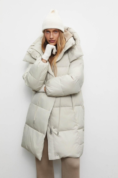 Полупальто утепленное/ Women's padded semi coat (XS, бежевый/beige) 
