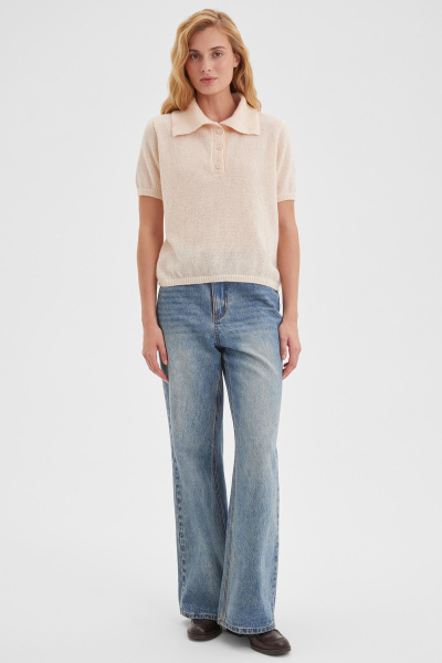 Поло ажурной вязки (кремовый) (M/L) 