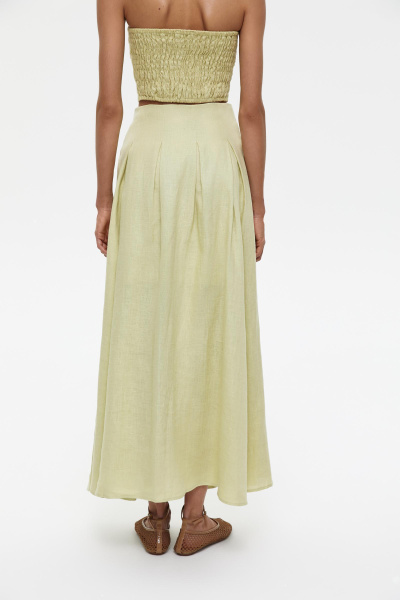 Юбка макси изо льна (M, яблочный) 2871