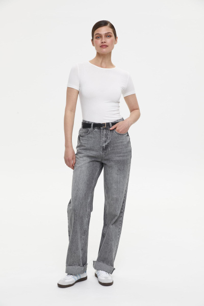 Джинсы с необработанным низом/Denim pants with raw edge (27/S, светло-серый/light grey) 2773