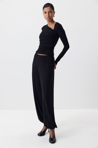 Джоггеры из вискозы (черный) (XS/S)