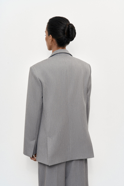 Пиджак свободного кроя (M, серый)