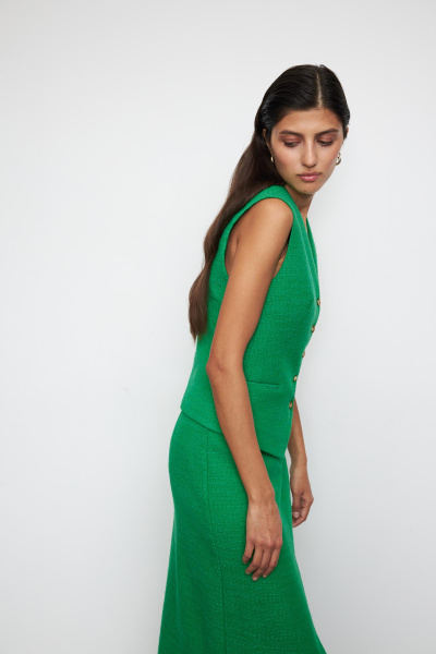 Жилет из твида (XS, травяной) 