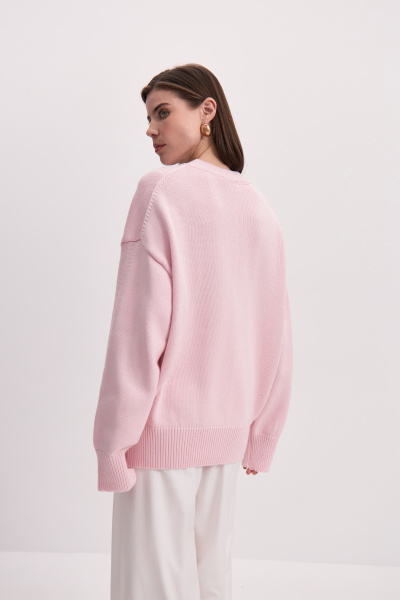 Джемпер базовый с круглой горловиной (розовый) (M/L) 