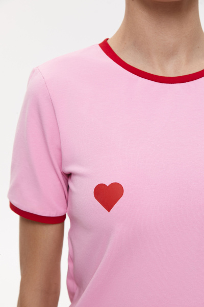 Футболка с сердечками Heartbreaker (L, барби) 2169