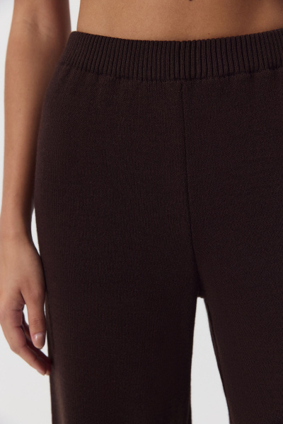 Брюки вязаные с шерстью (шоколадный) (M) 