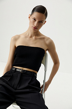 Топ бандо вязаный (черный)