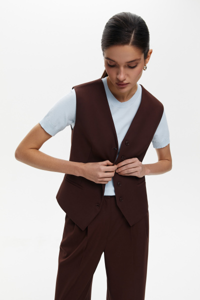 Жилет классический из костюмной ткани (L, шоколадный) 