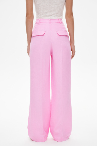 Брюки из льняной ткани (S, розовый) 2128