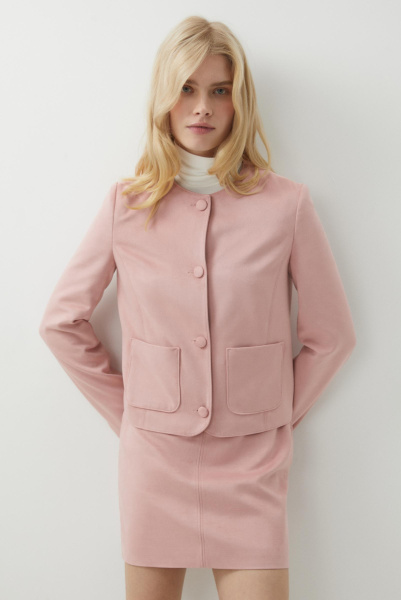 Жакет из замши (розовый) (S) 