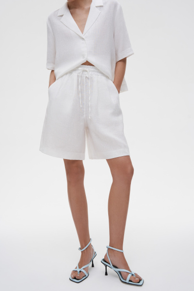 Шорты на резинке изо льна (XS/S, молочный) 2207