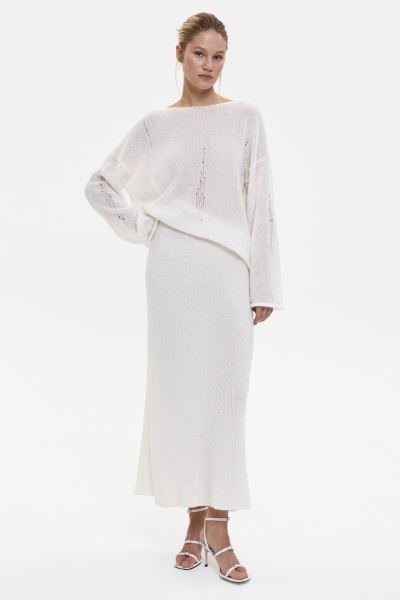 Юбка ажурной вязки (белый) (M/L) 