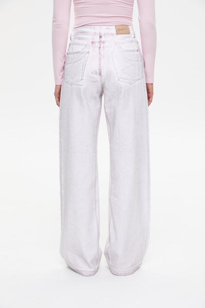 Джинсы с металлизированным покрытием/Foil coated denim pants (27/S, розовый/pink) 2128