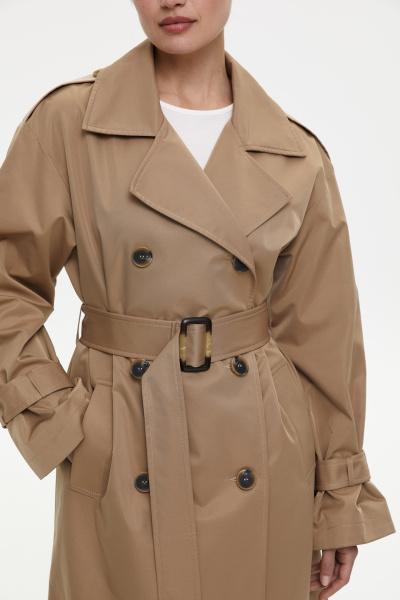 Тренч оверсайз (one size, бежевый) 
