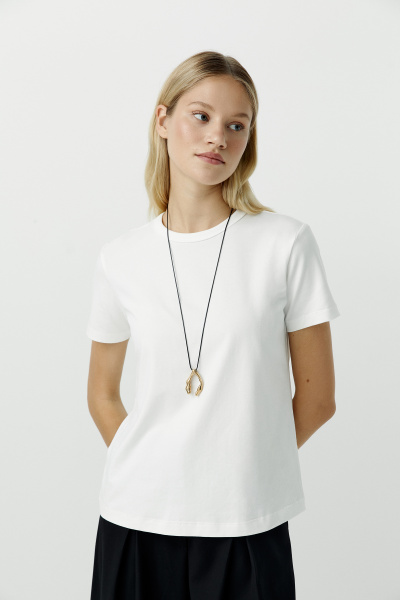 Футболка базовая из хлопка (белый) (XS)